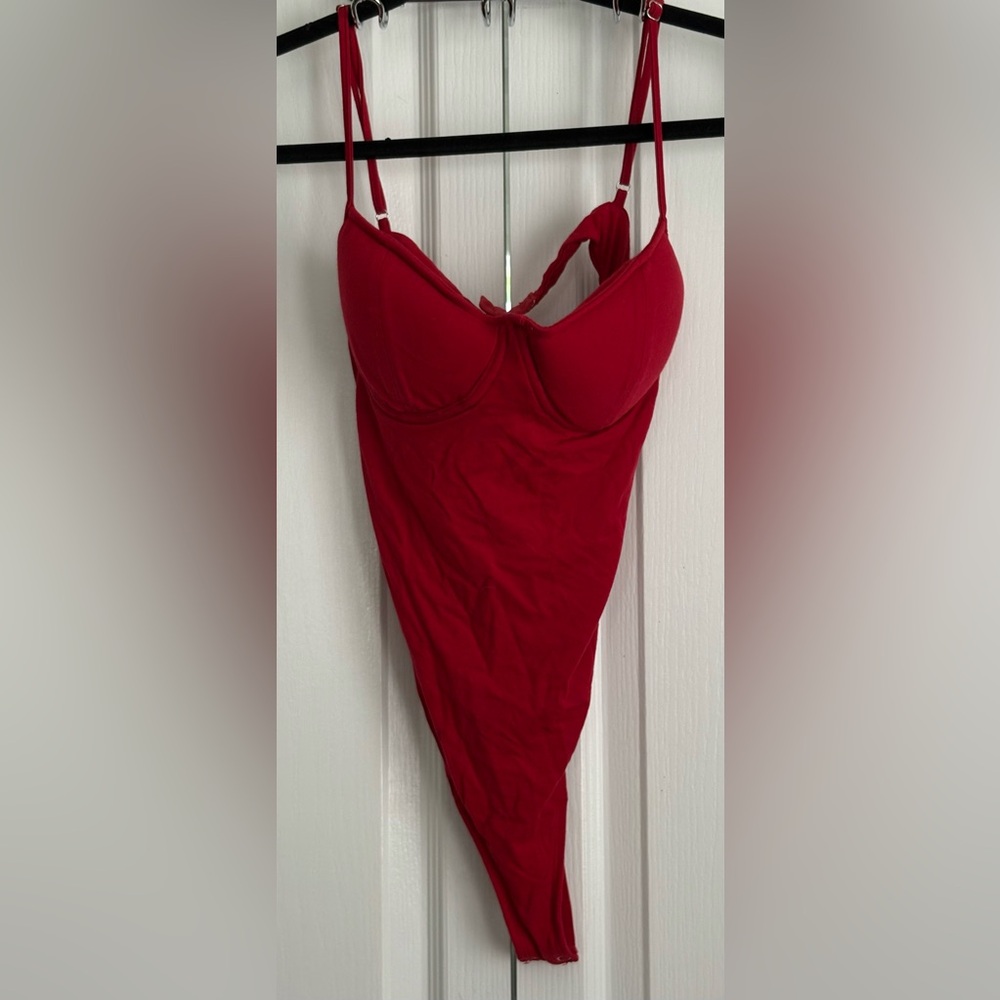 Elegant Red Women's Bodysuit
